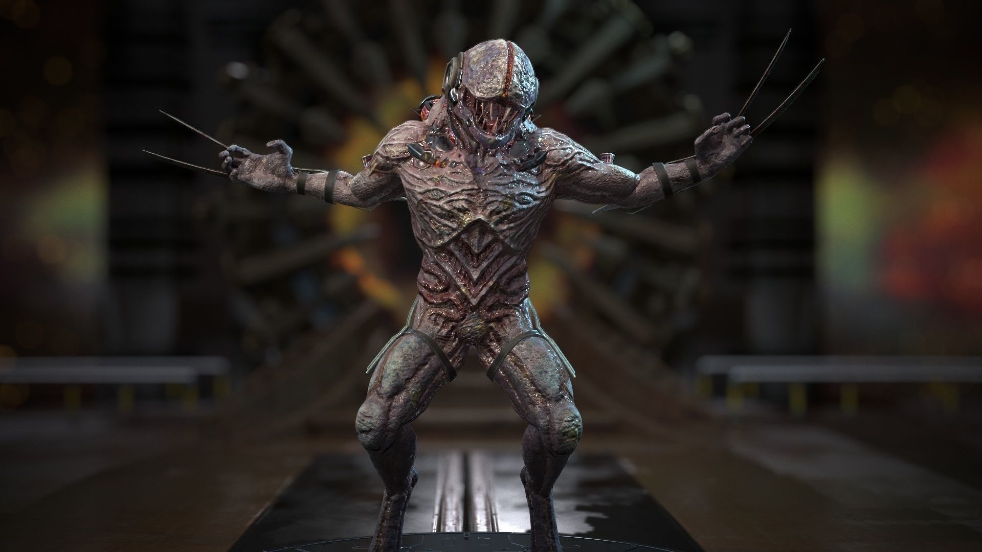 Biochemical Monster 2 Low-poly 3D model_7