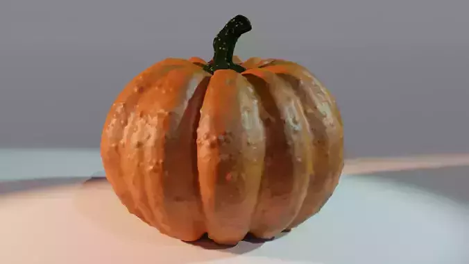 Simple Pumpkin from high resolution to low poly