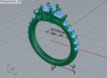3-Stone diamond ring 3034 3D print model 3D print model_7