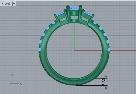 3-Stone diamond ring 3034 3D print model 3D print model_5