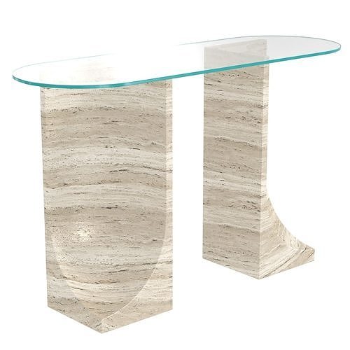 Monologue London Edge Travertine Console 3D model