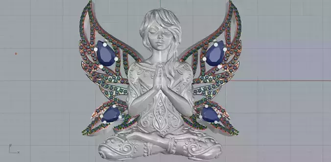 yoga statue with stones