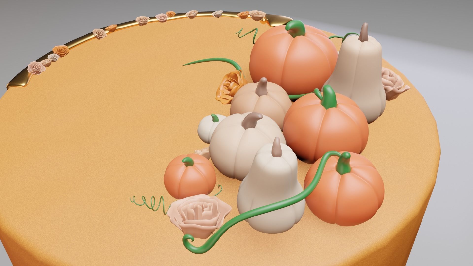Autumn Cake 3D model_6