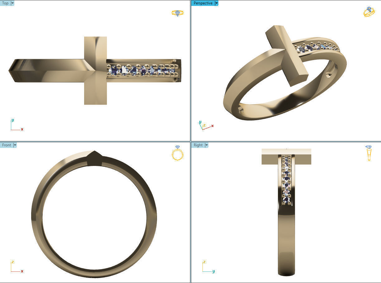 ELEGANT DIAMOND RING READY TO PRINT 3D print model_10