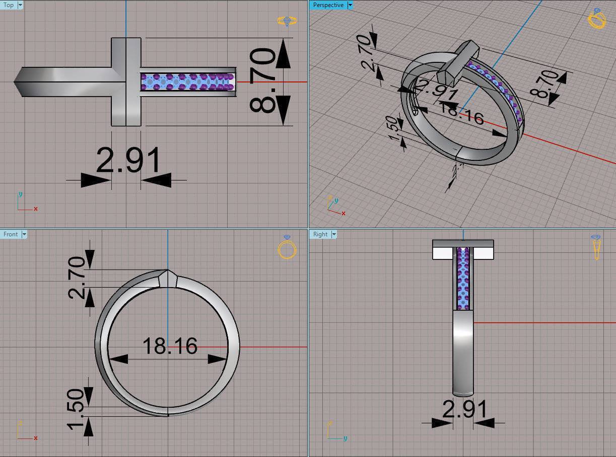 ELEGANT DIAMOND RING READY TO PRINT 3D print model_11