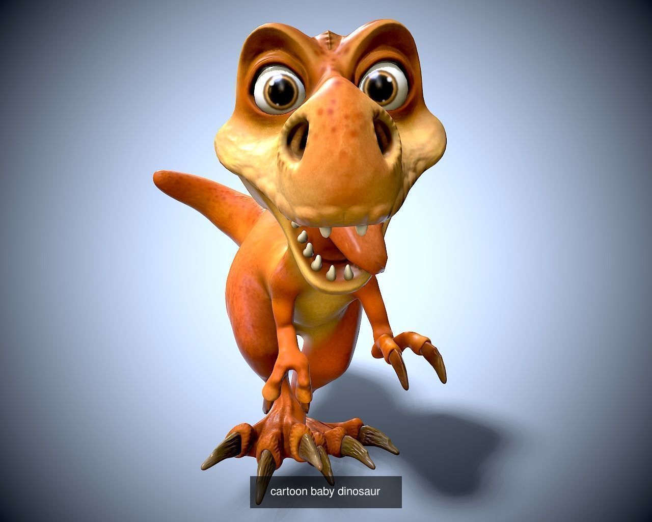 Cartoon dinosaurs pack 3D Model Collection_30