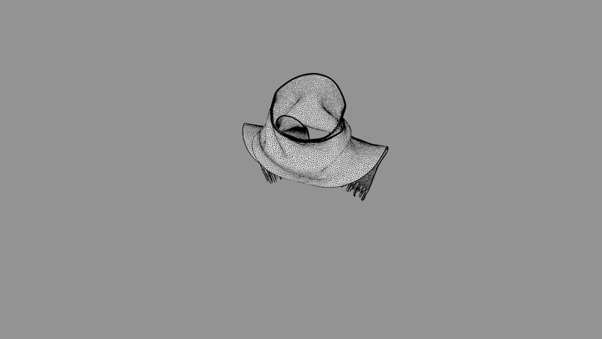 Scarf - High Neck Collar  3D model_4