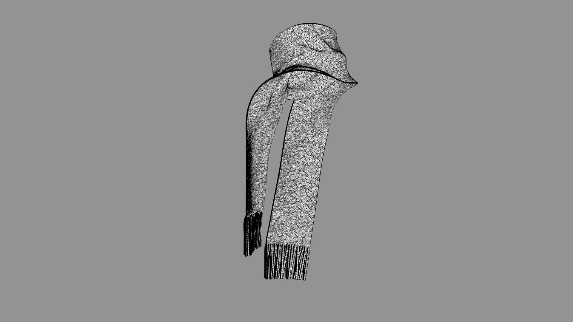 Scarf - High Neck Collar  3D model_2