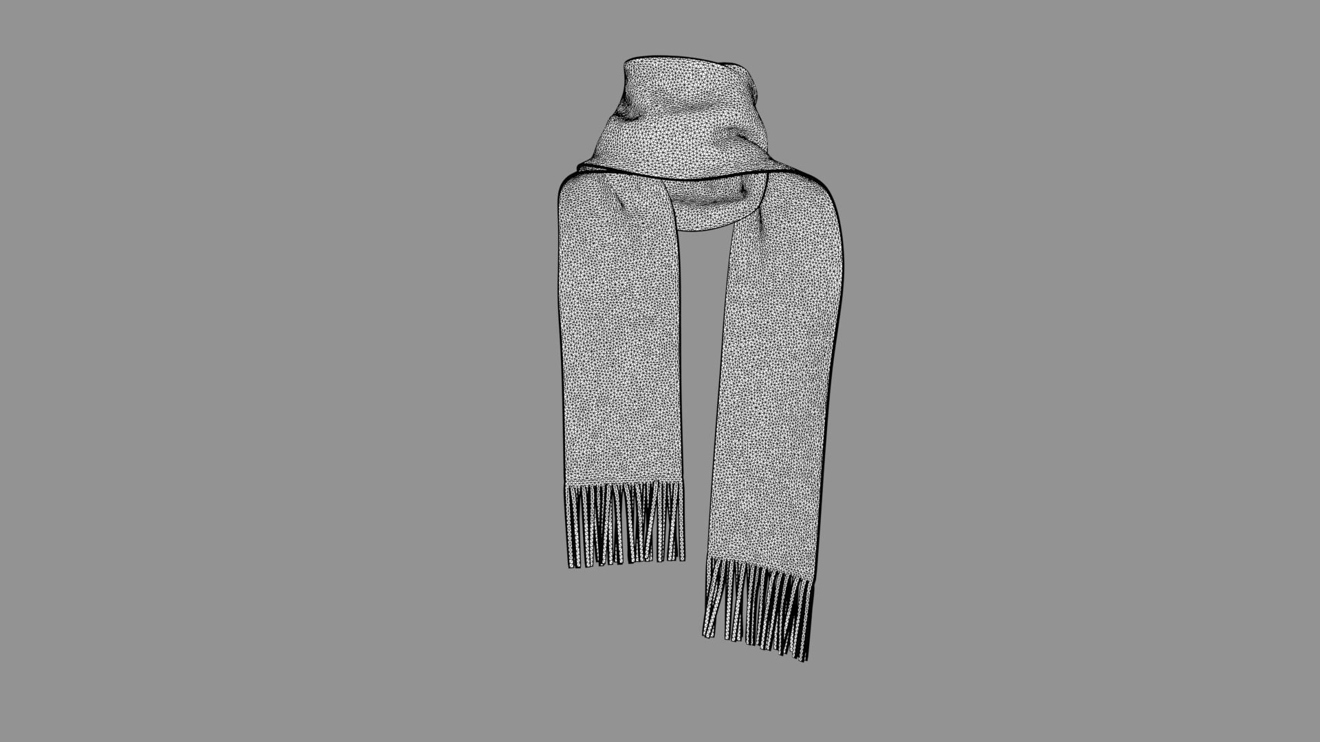 Scarf - High Neck Collar  3D model_3