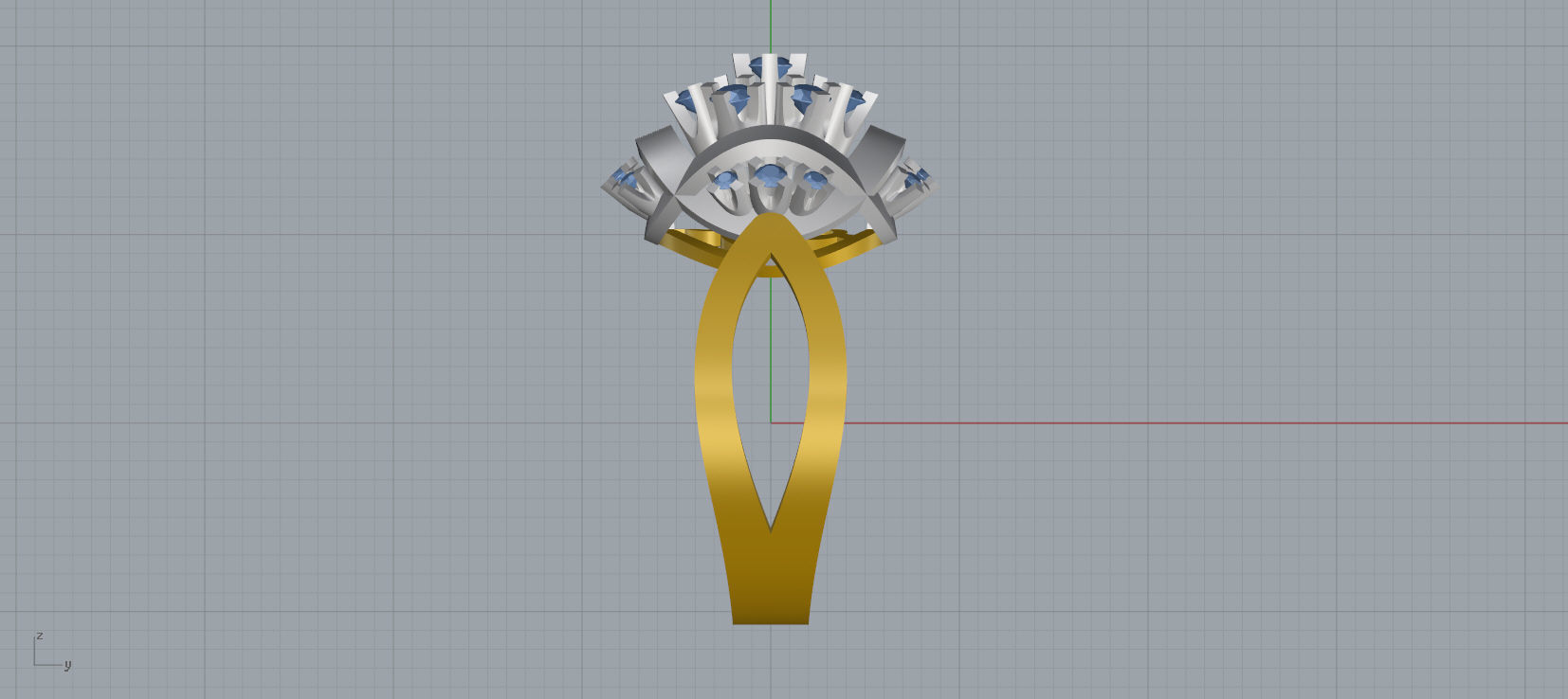 Ring and Earrings Diamond jewelry set 3d print model C12 3D print model_13