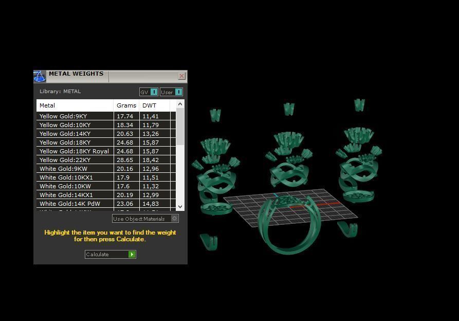 Ring and Earrings Diamond jewelry set 3d print model C12 3D print model_10