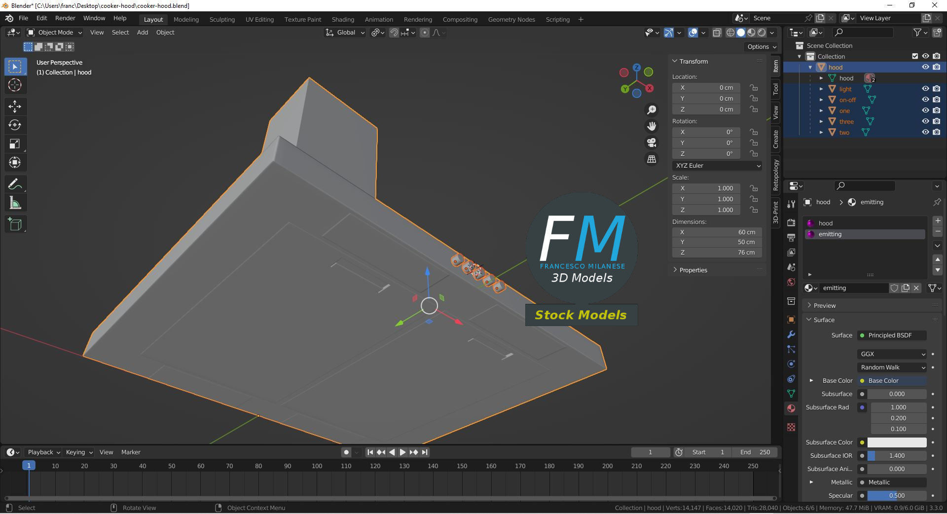 Cooker hood 3D model_9