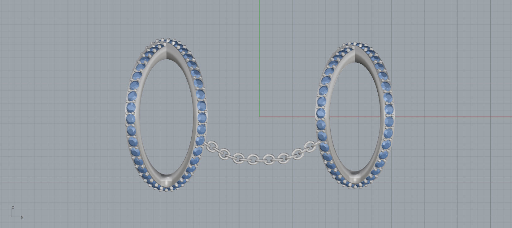 X Shaped Ring with diamonds 3D print model C14 3D print model_11