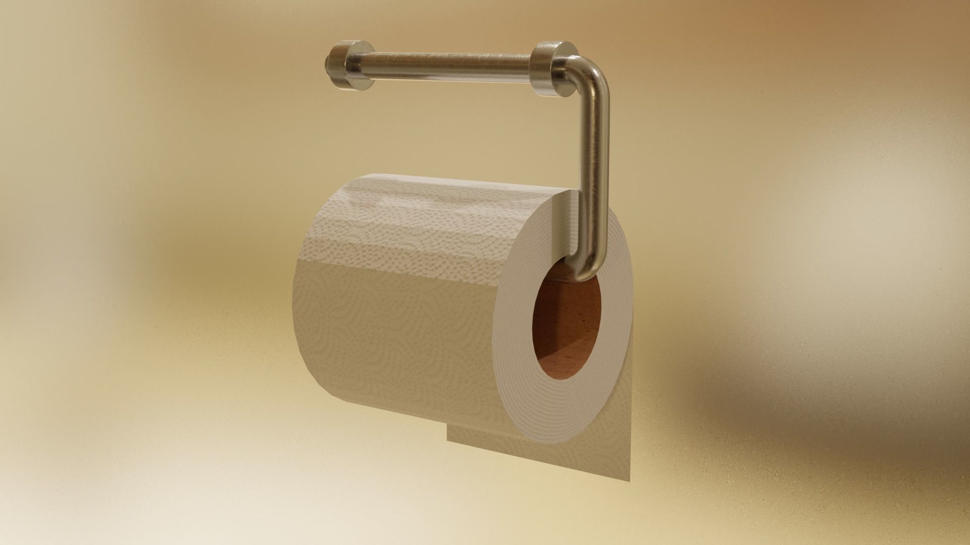 Toilet Paper Low-poly 3D model_3