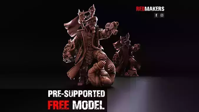 Renegade Death Division - Commissar - Heretics Free 3D print model