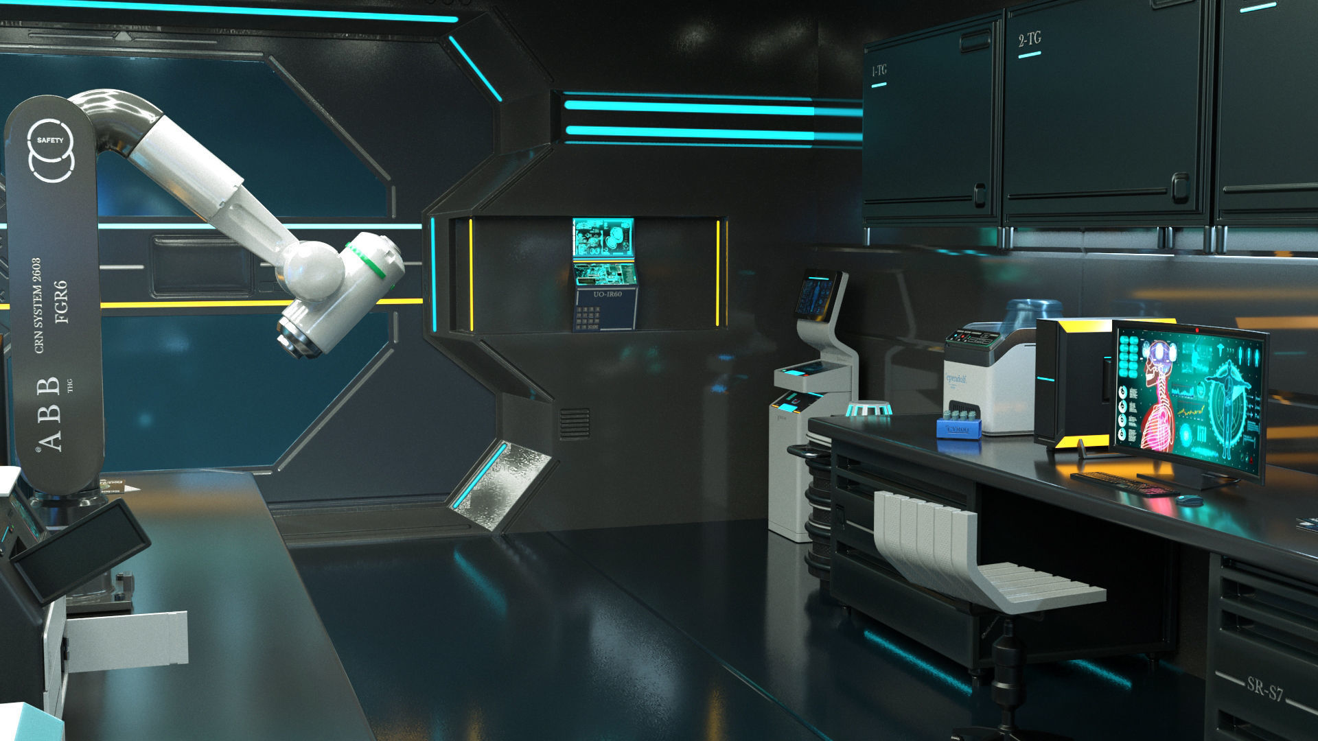 Sci Fi Interior laboratory 3D model_14