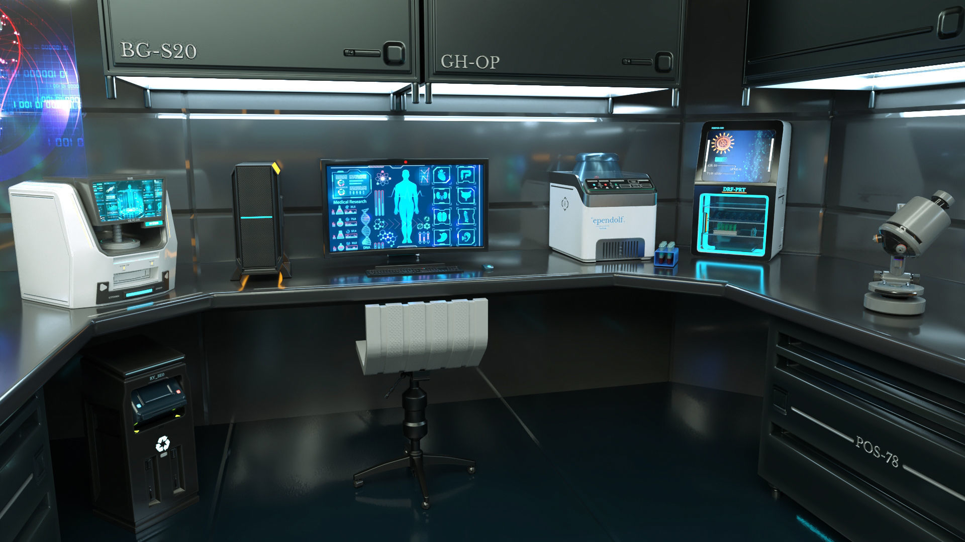Sci Fi Interior laboratory 3D model_13