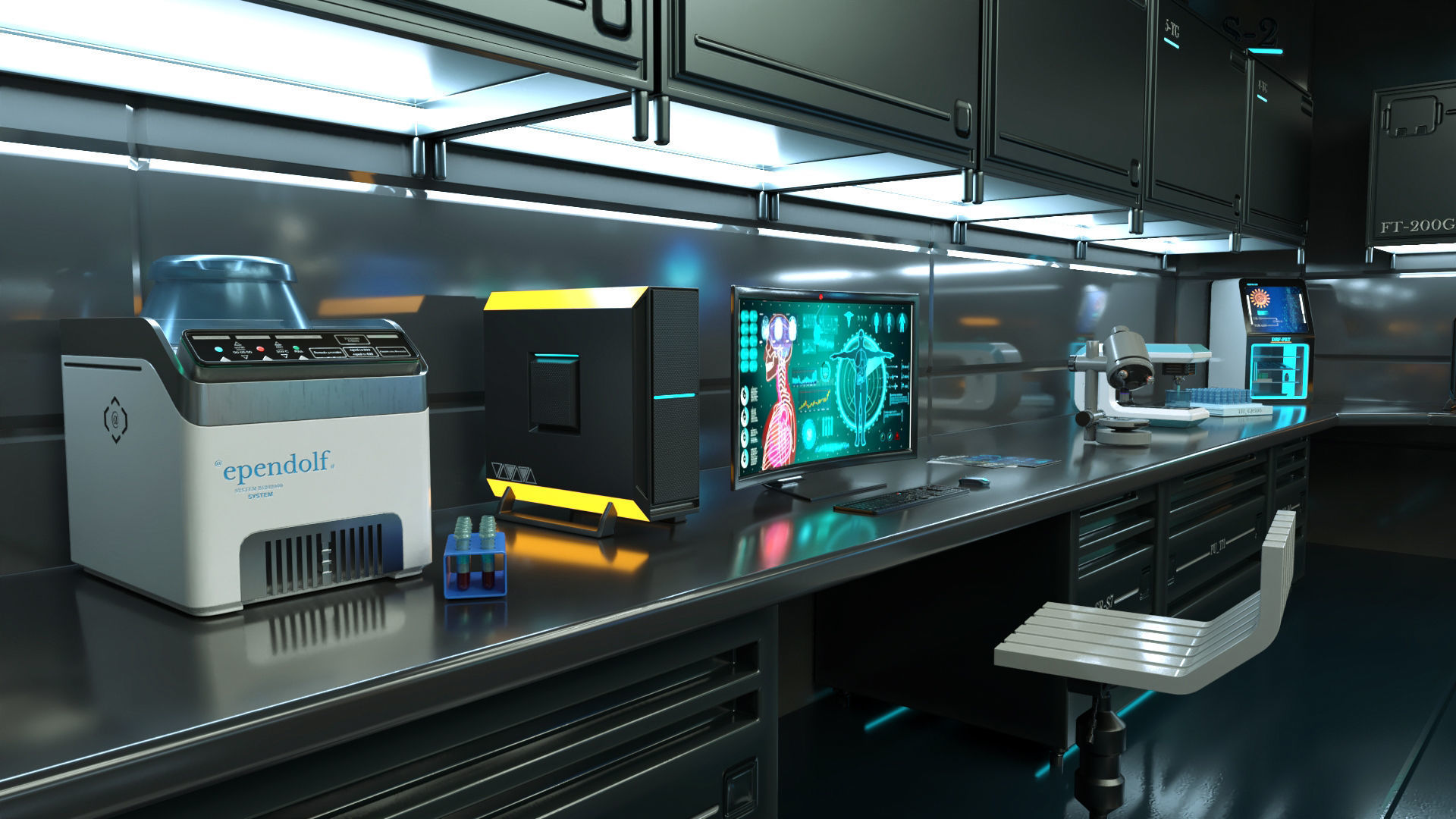 Sci Fi Interior laboratory 3D model_15