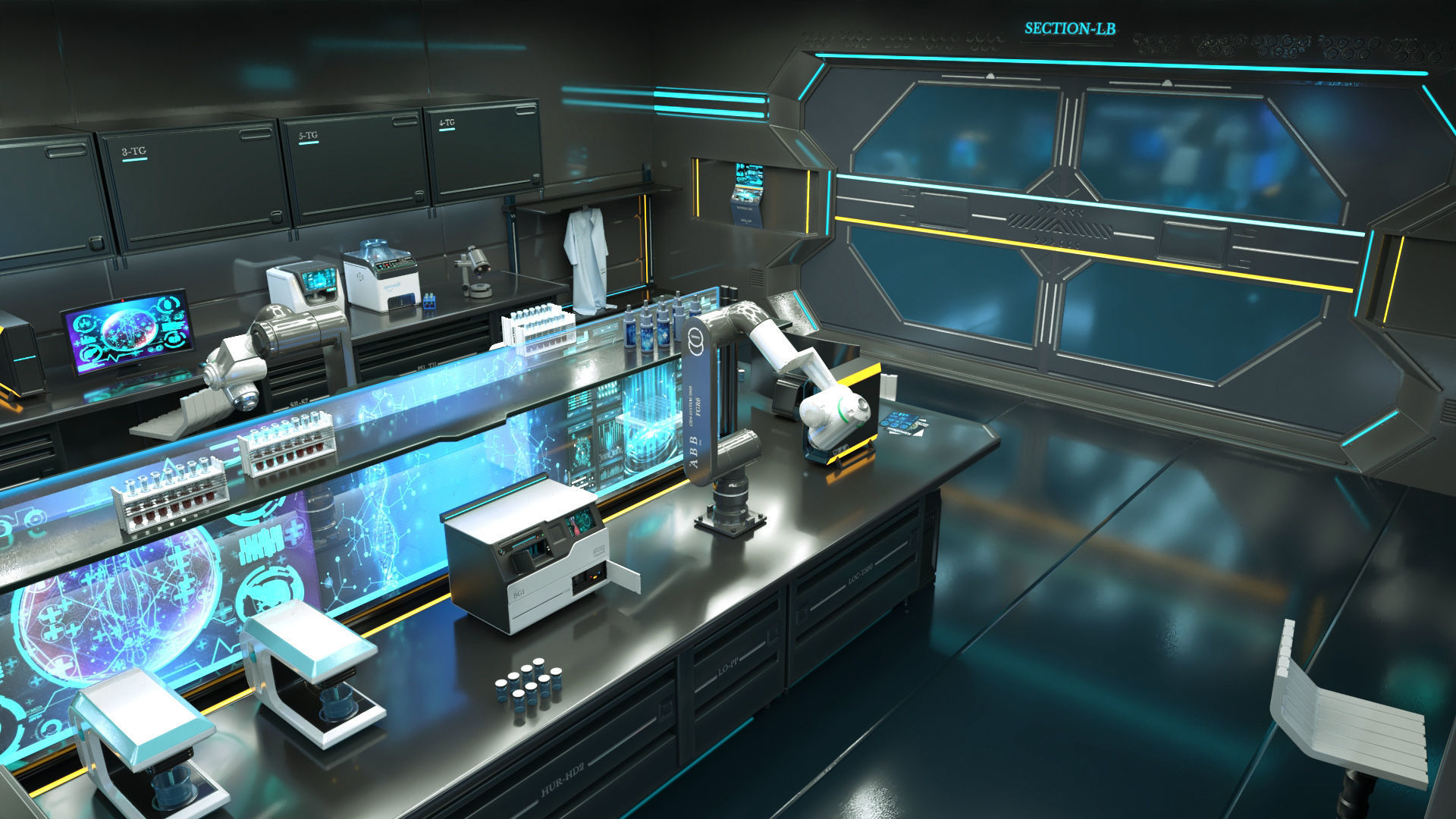 Sci Fi Interior laboratory 3D model_5