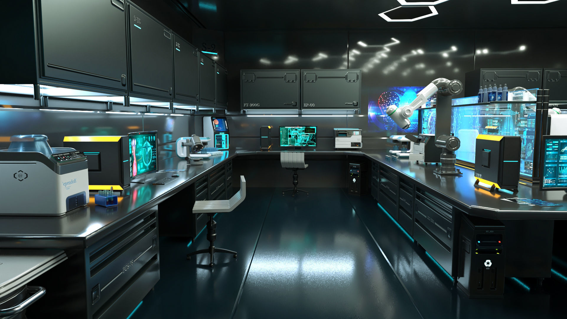 Sci Fi Interior laboratory 3D model_10