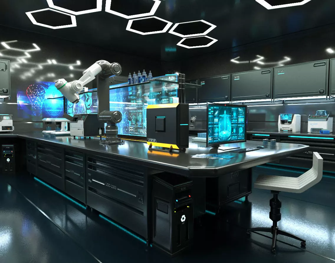 Sci Fi Interior laboratory 3D model_0