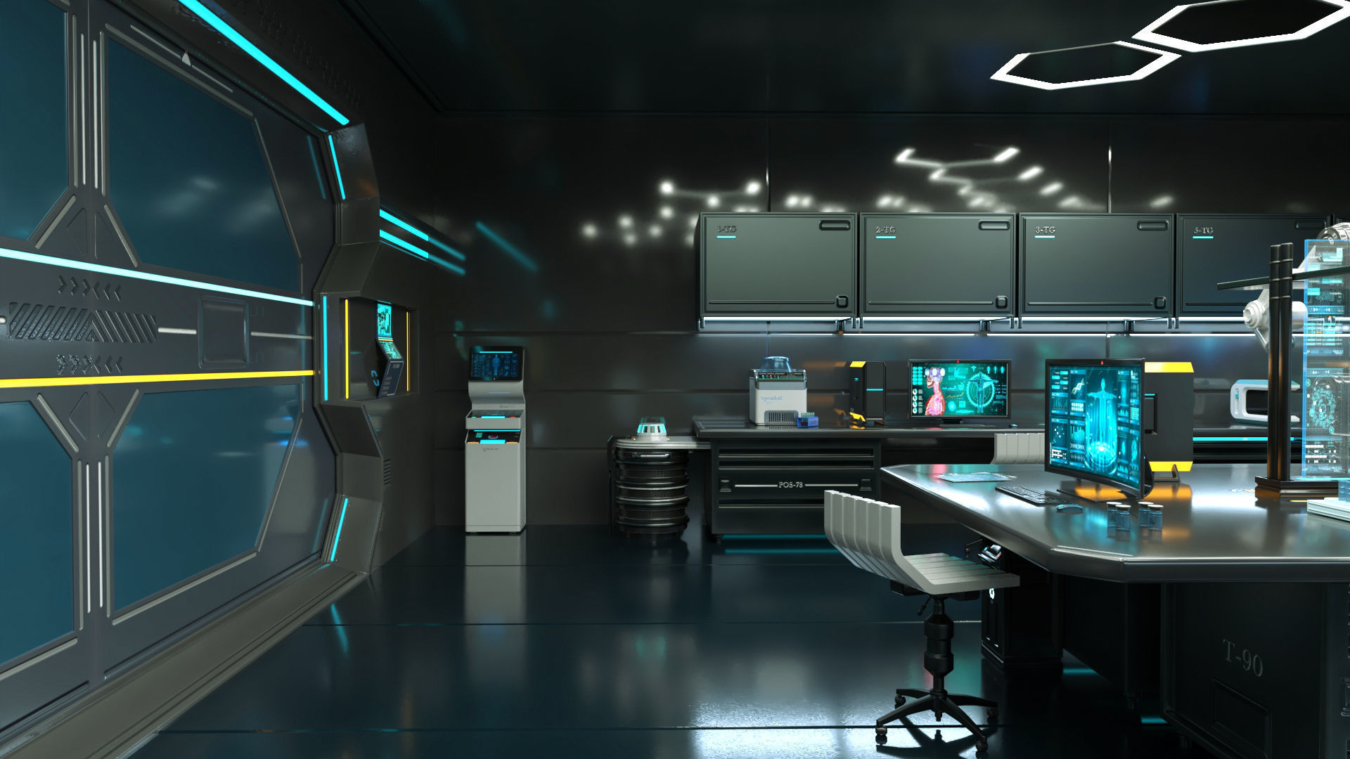 Sci Fi Interior laboratory 3D model_7