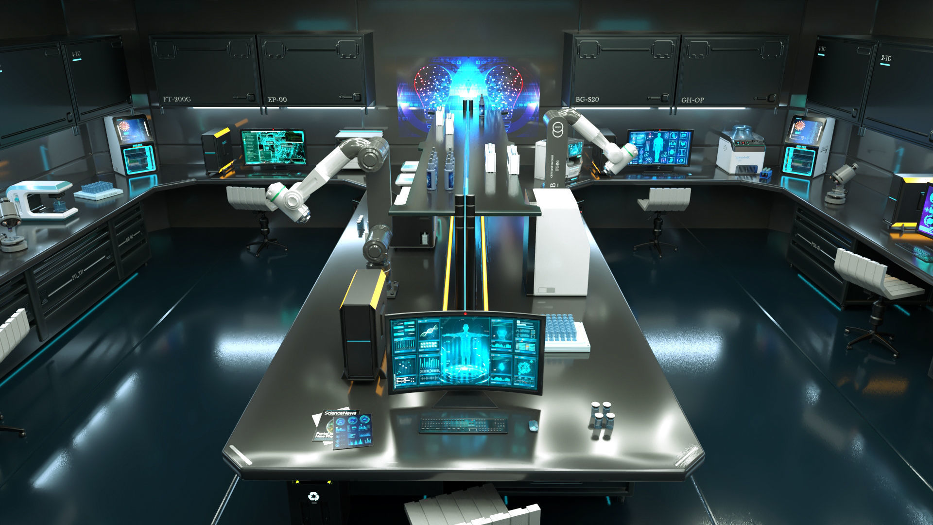 Sci Fi Interior laboratory 3D model_11