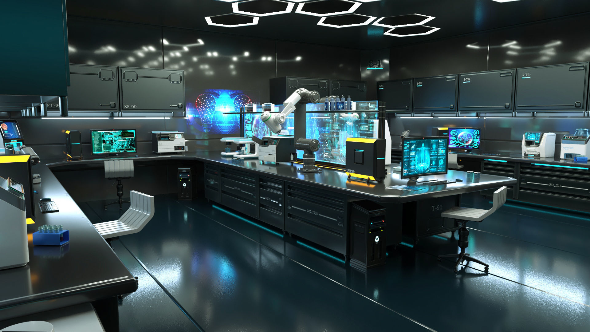 Sci Fi Interior laboratory 3D model_1