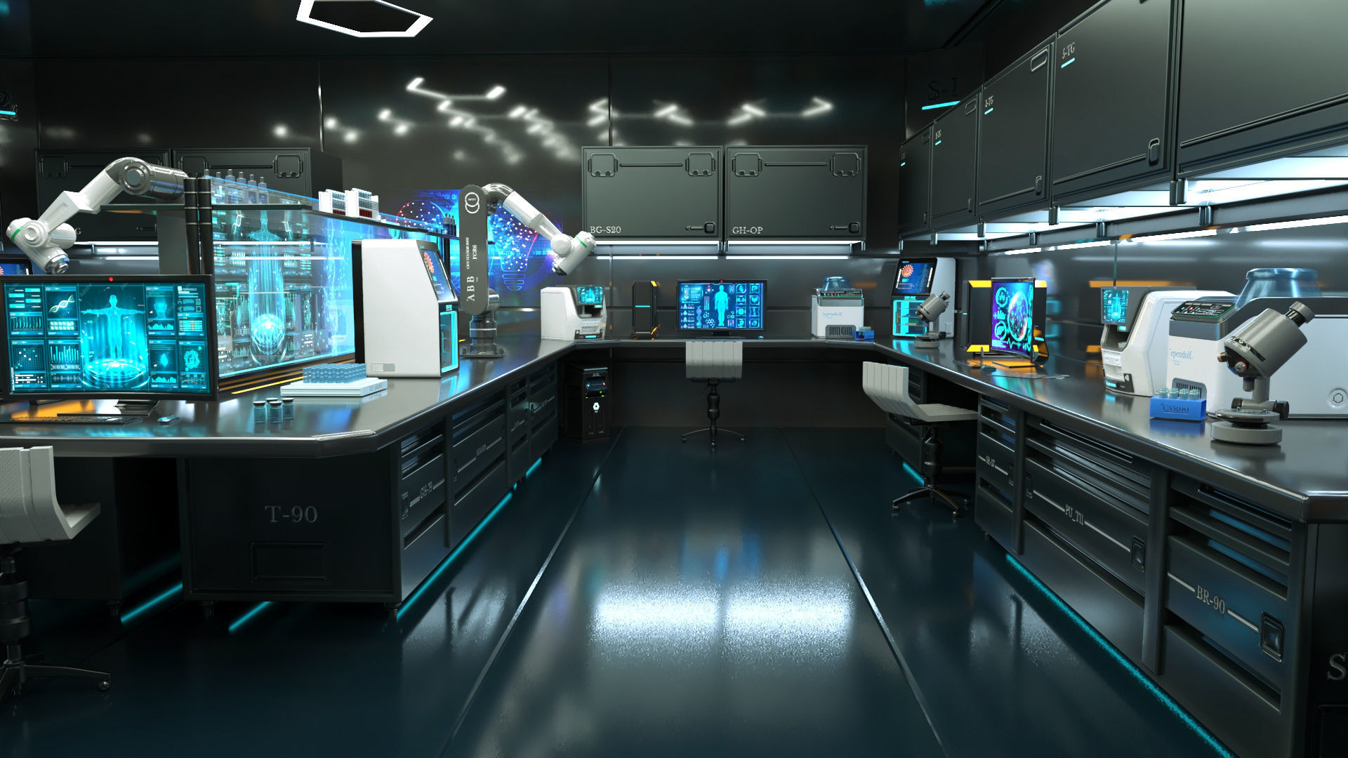 Sci Fi Interior laboratory 3D model_9