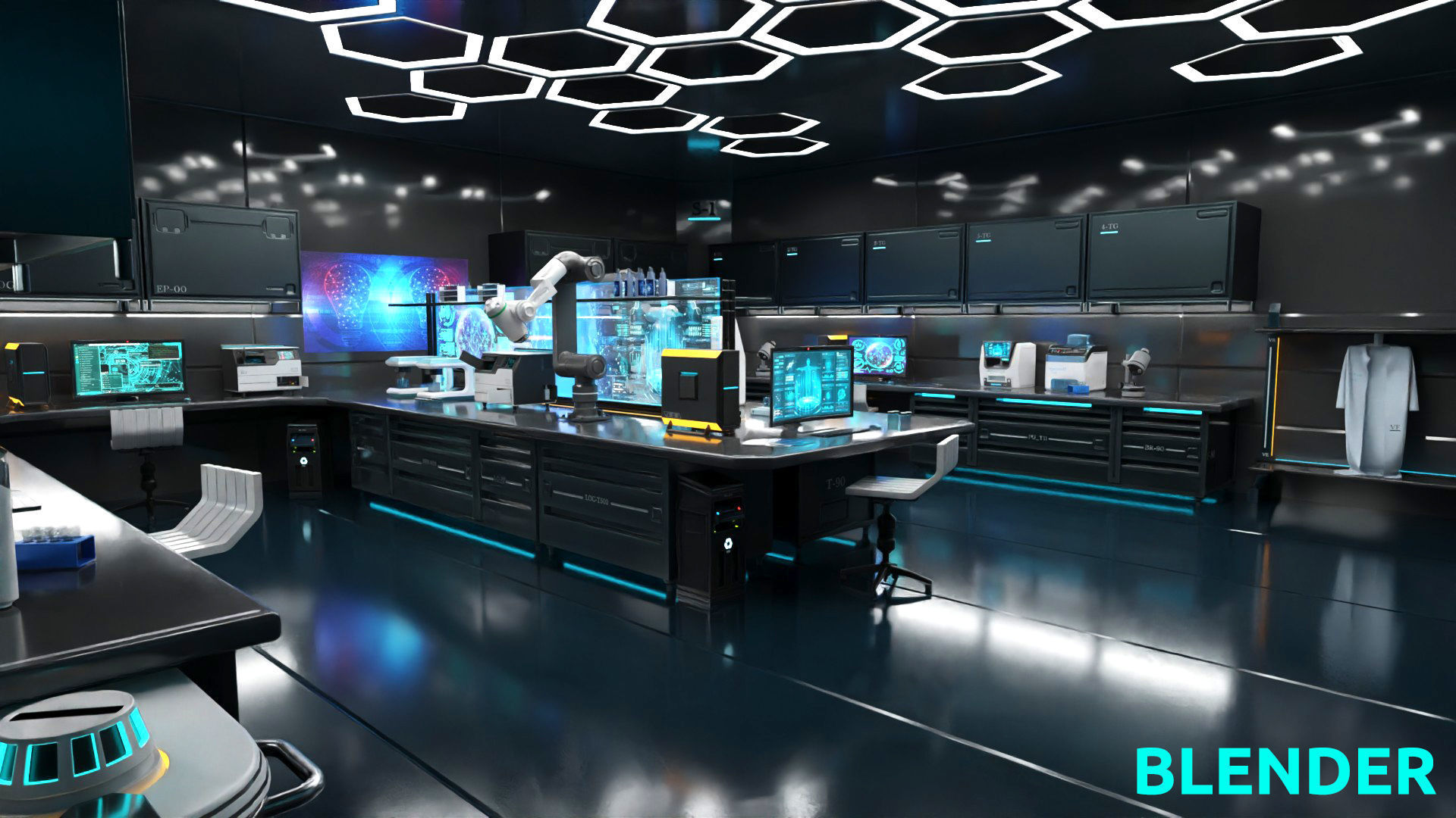 Sci Fi Interior laboratory 3D model_16
