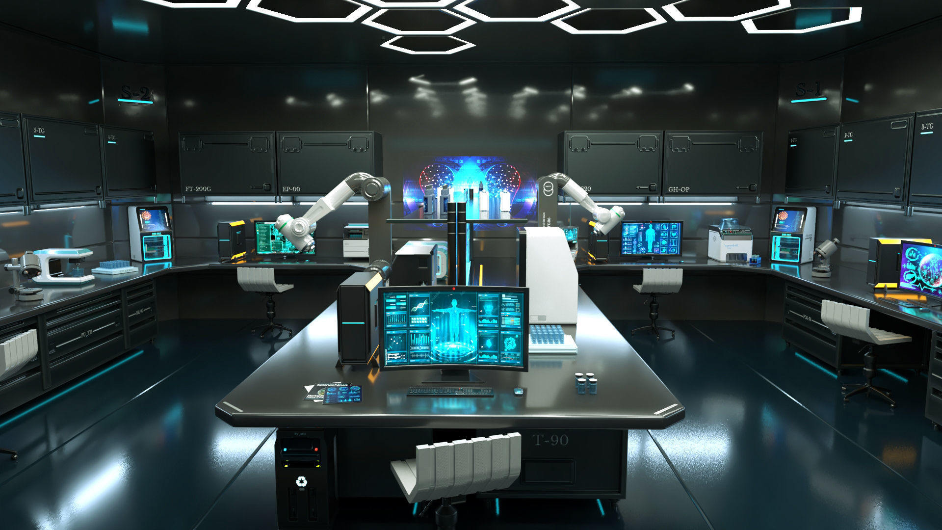 Sci Fi Interior laboratory 3D model_2