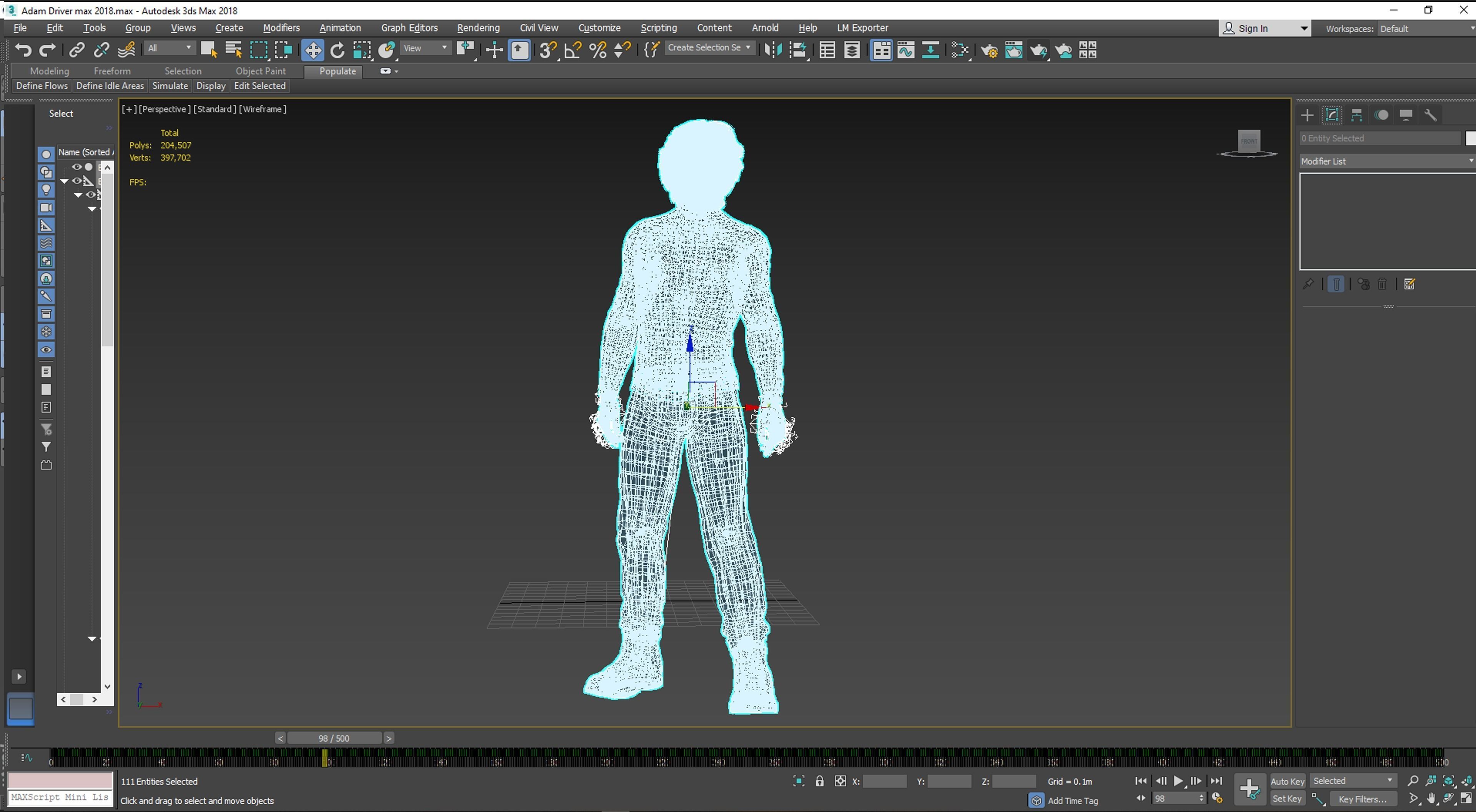 Adam Driver 3D Rigged model ready for animation Low-poly 3D model_17