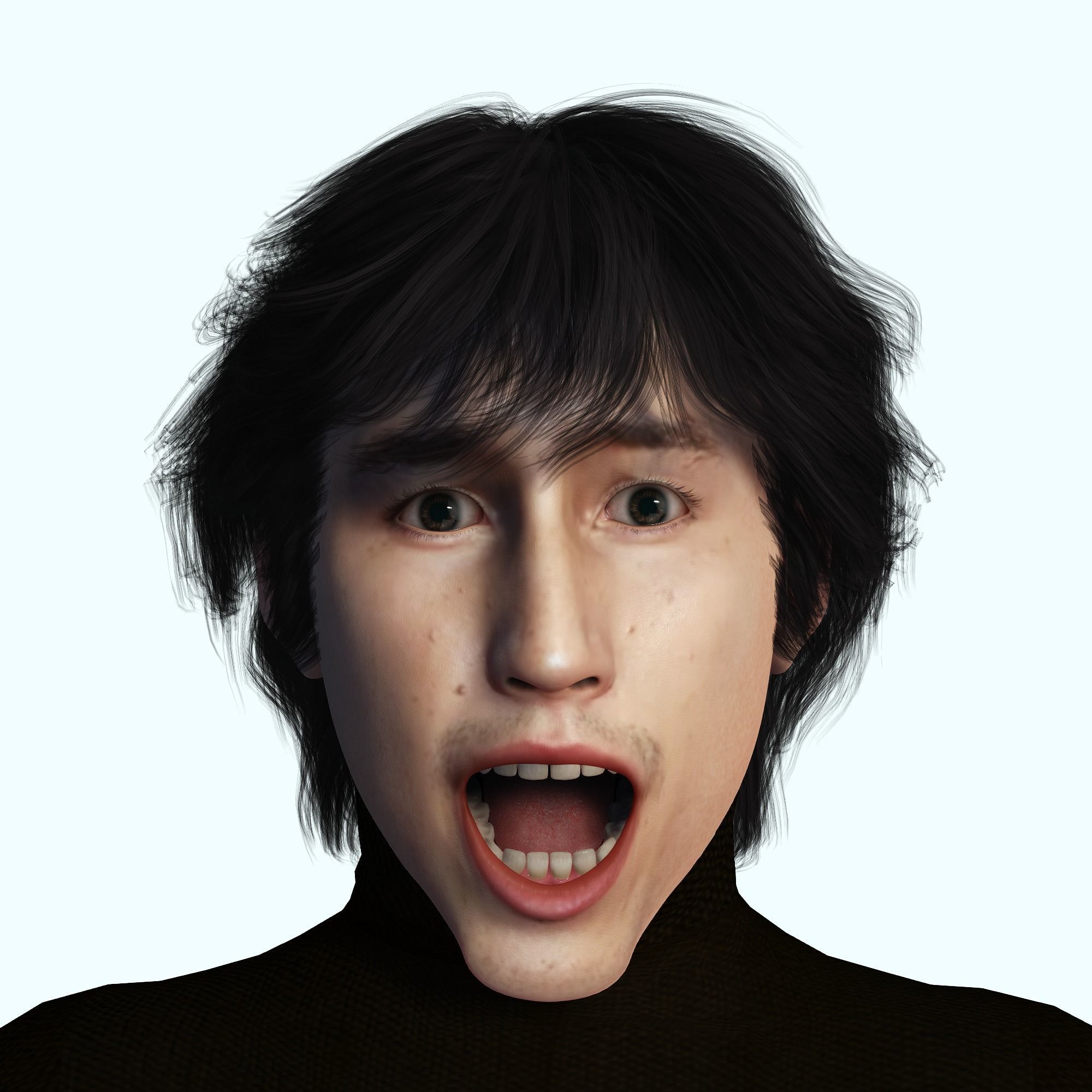 Adam Driver 3D Rigged model ready for animation Low-poly 3D model_11