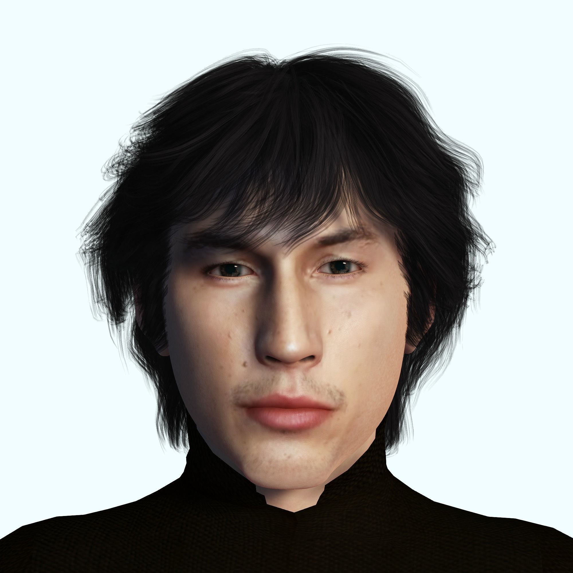 Adam Driver 3D Rigged model ready for animation Low-poly 3D model_9