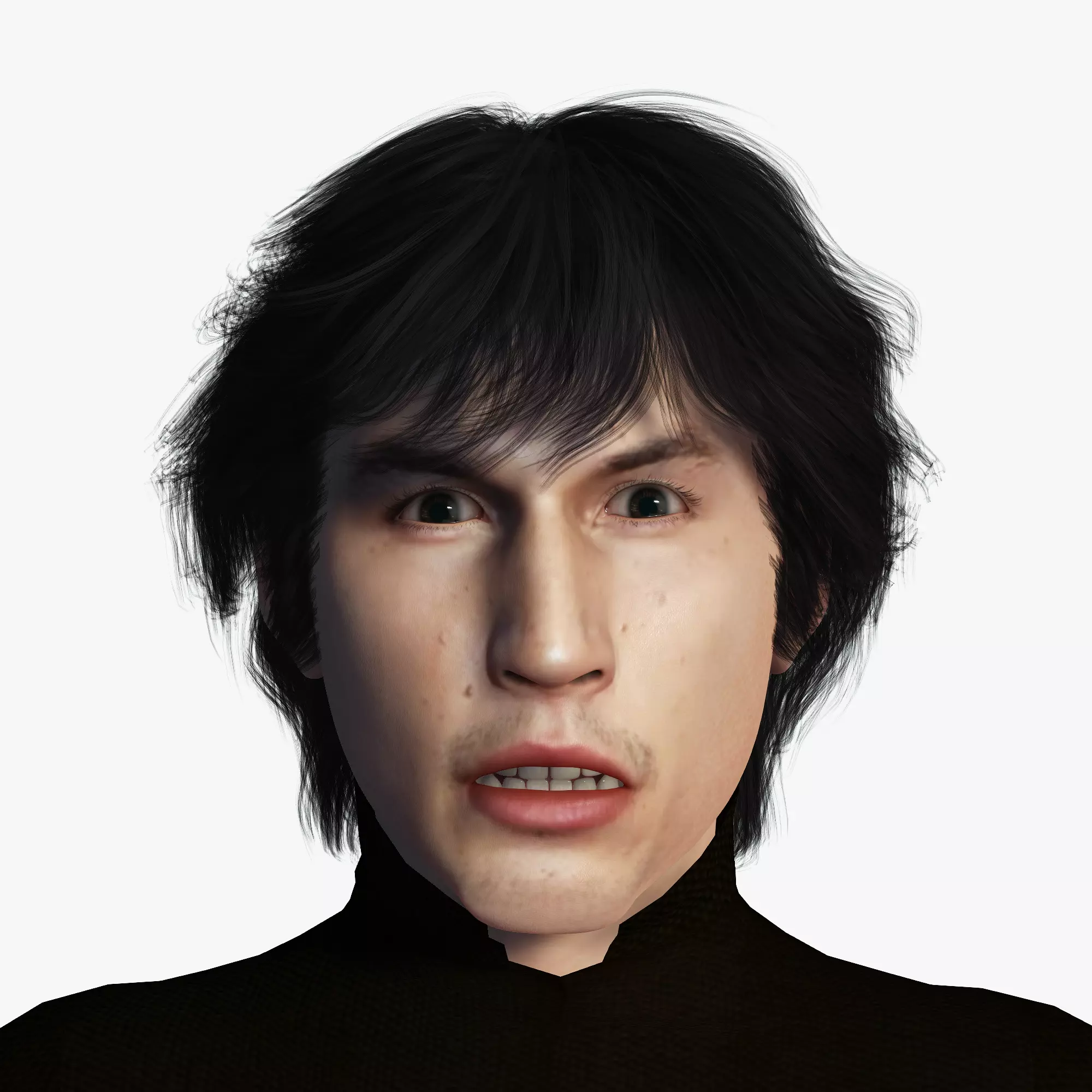 Adam Driver 3D Rigged model ready for animation Low-poly 3D model_0