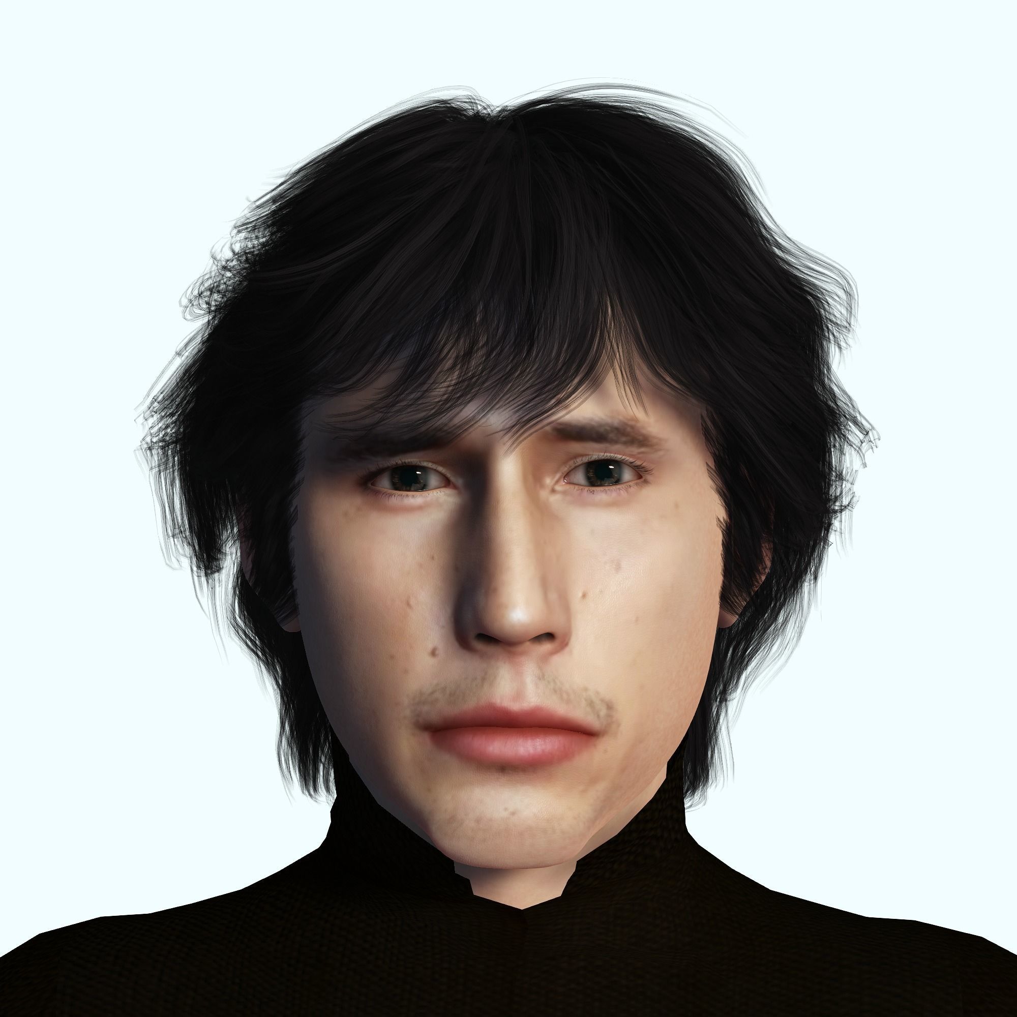 Adam Driver 3D Rigged model ready for animation Low-poly 3D model_6