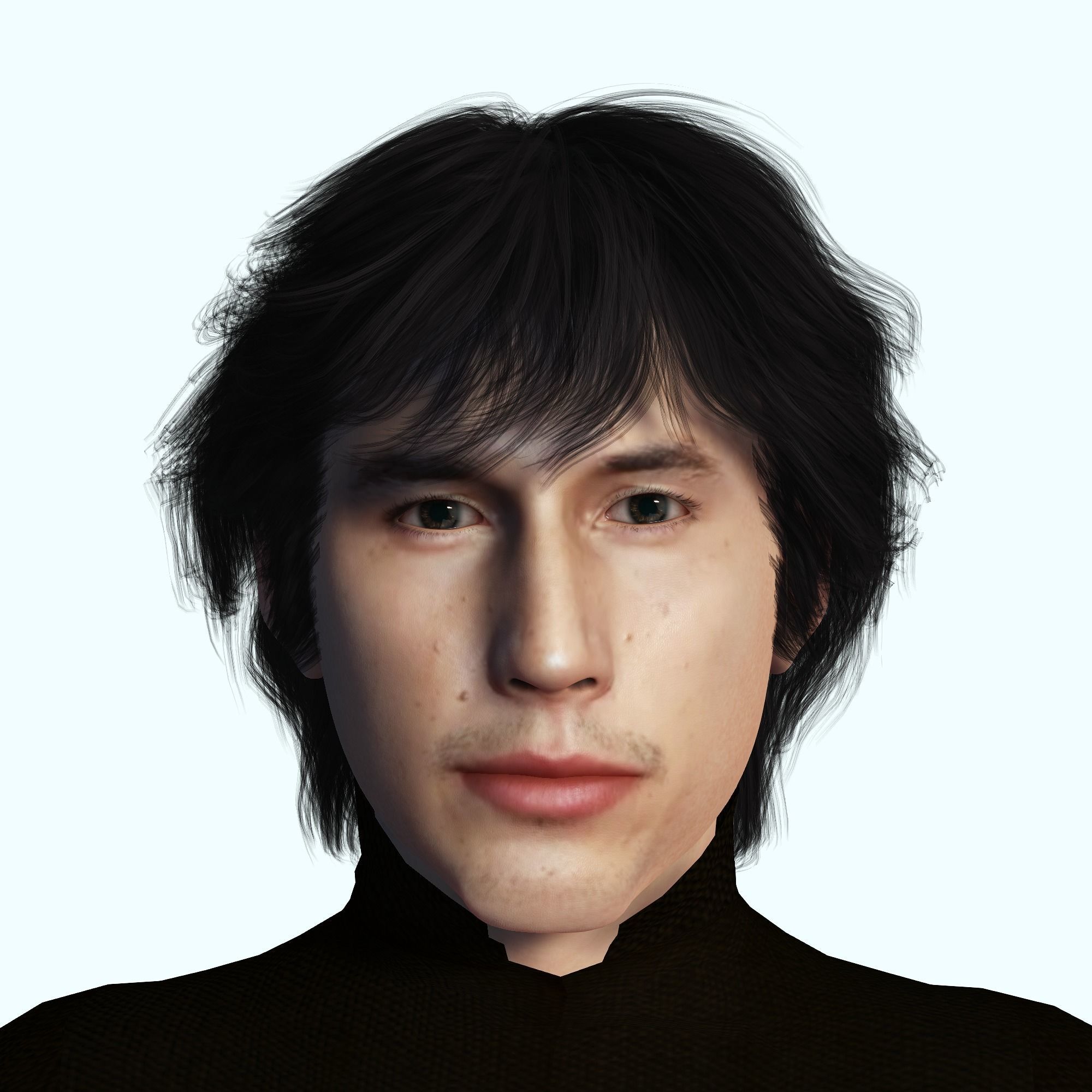 Adam Driver 3D Rigged model ready for animation Low-poly 3D model_4