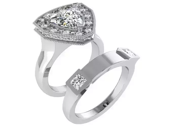 Triangle diamond ring 3036 3D print model 