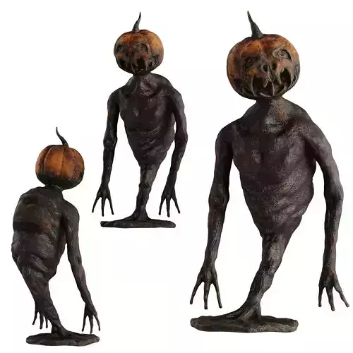 Pumpkin Monster Sclupture With 2 Pose