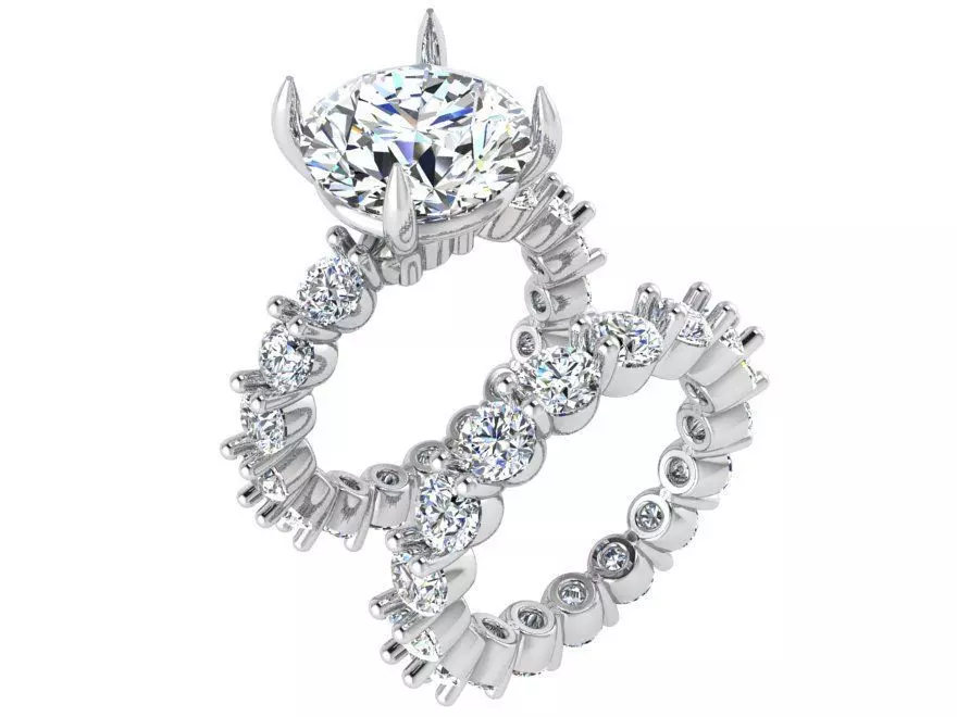 Diamond ring with band 3037 3D print model 3D print model_0