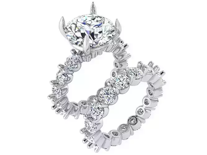 Diamond ring with band 3037 3D print model