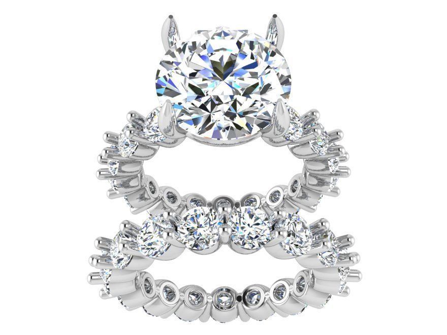 Diamond ring with band 3037 3D print model 3D print model_2