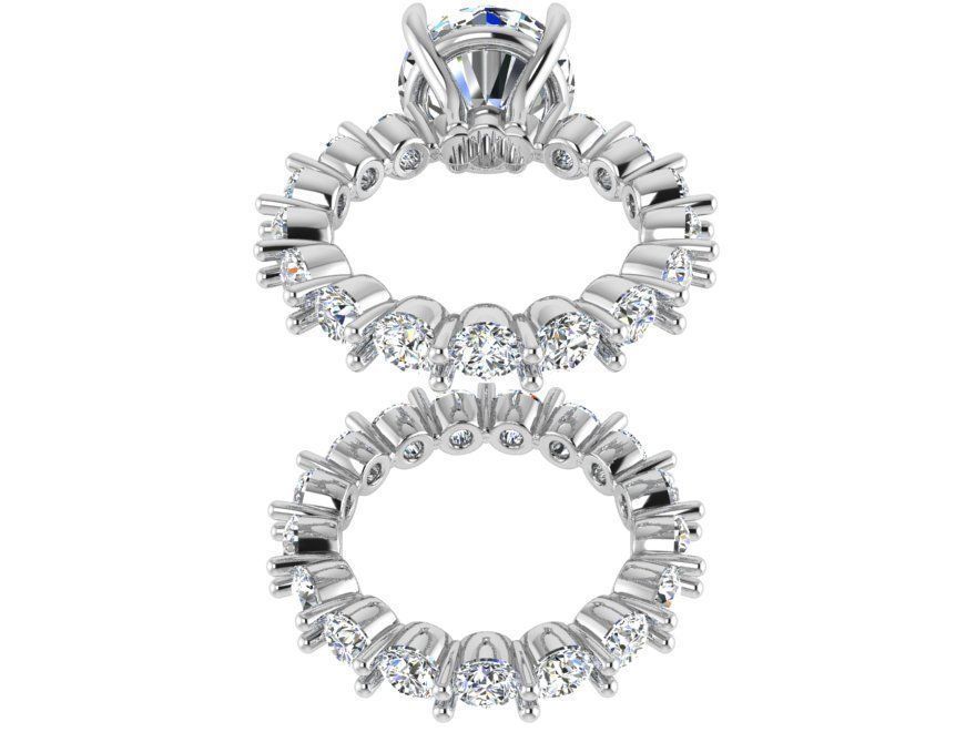 Diamond ring with band 3037 3D print model 3D print model_3