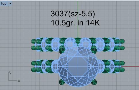 Diamond ring with band 3037 3D print model 3D print model_4