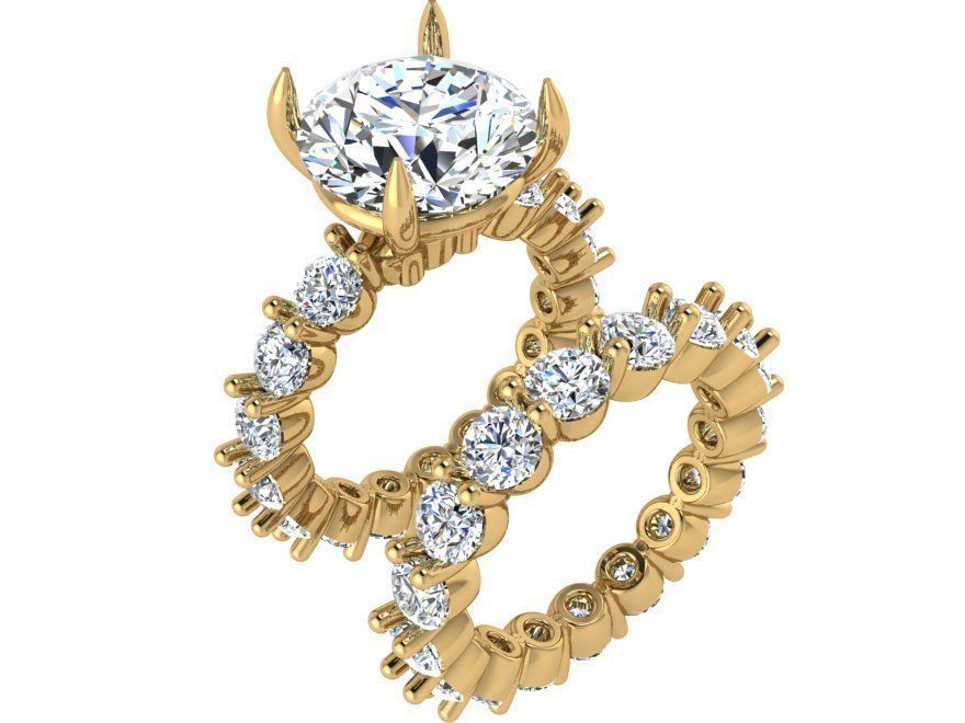 Diamond ring with band 3037 3D print model 3D print model_1