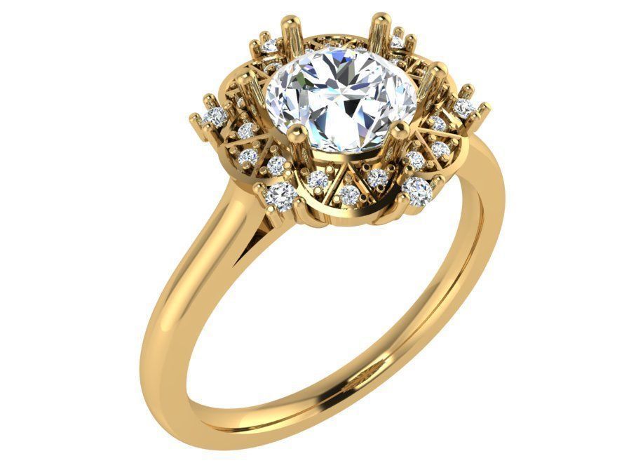 Round shape illusion setting ring 3038 3D print model 3D print model_1