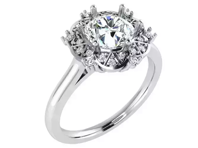 Round shape illusion setting ring 3038 3D print model