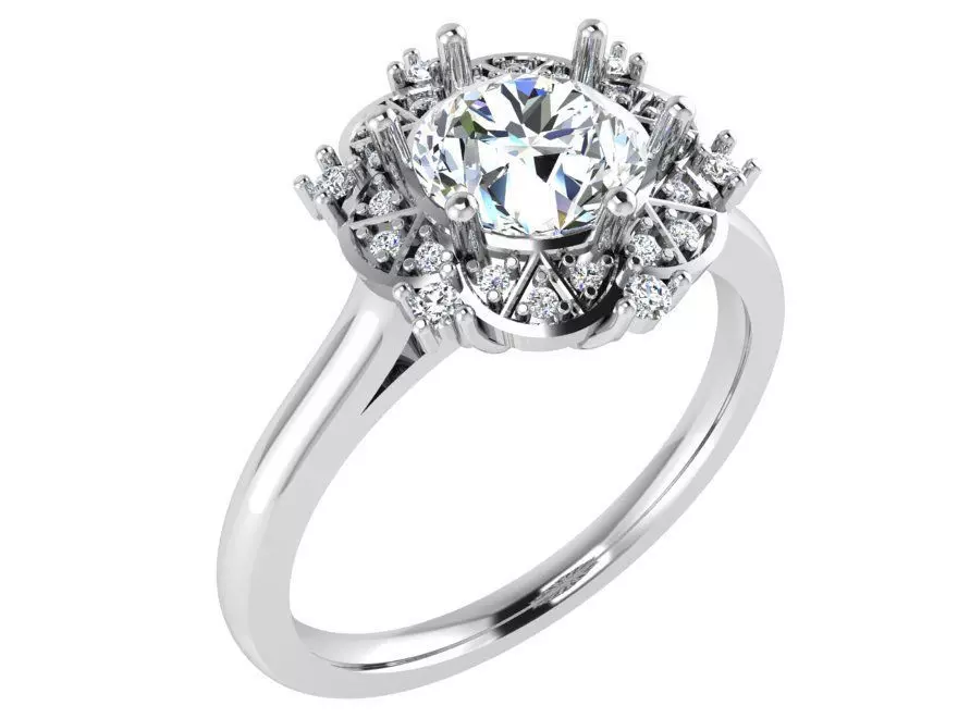 Round shape illusion setting ring 3038 3D print model 3D print model_0