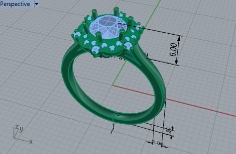 Round shape illusion setting ring 3038 3D print model 3D print model_7