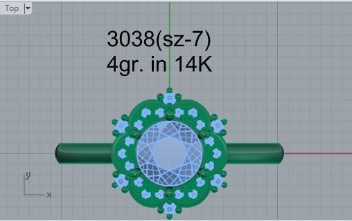 Round shape illusion setting ring 3038 3D print model 3D print model_4